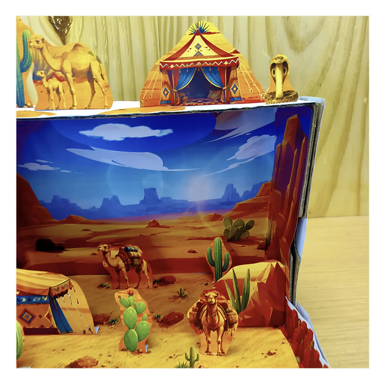 Close up details of printable desert habitat 3D school project