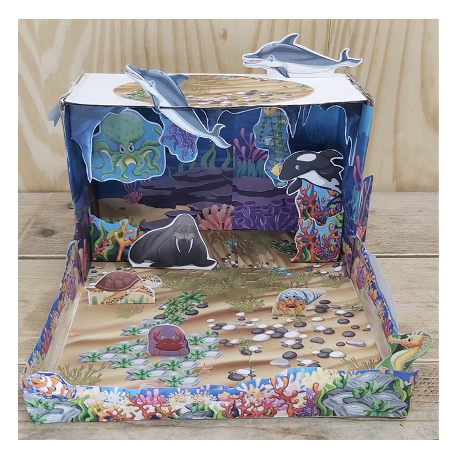 Ocean habitat project with sea animals for school in India