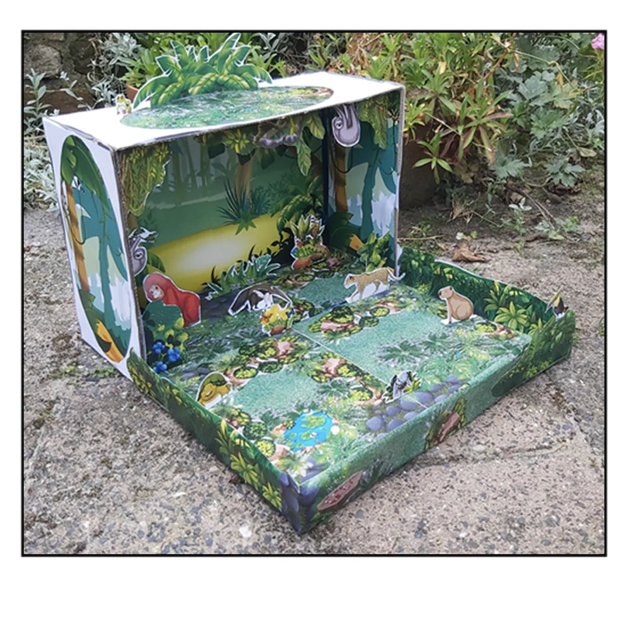 Completed rainforest habitat 3D school project