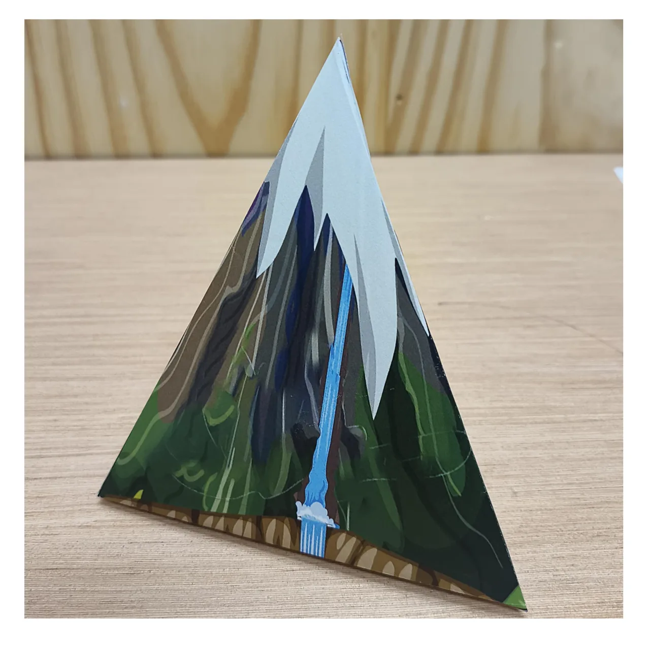 Assembled three-dimensional paper mountain